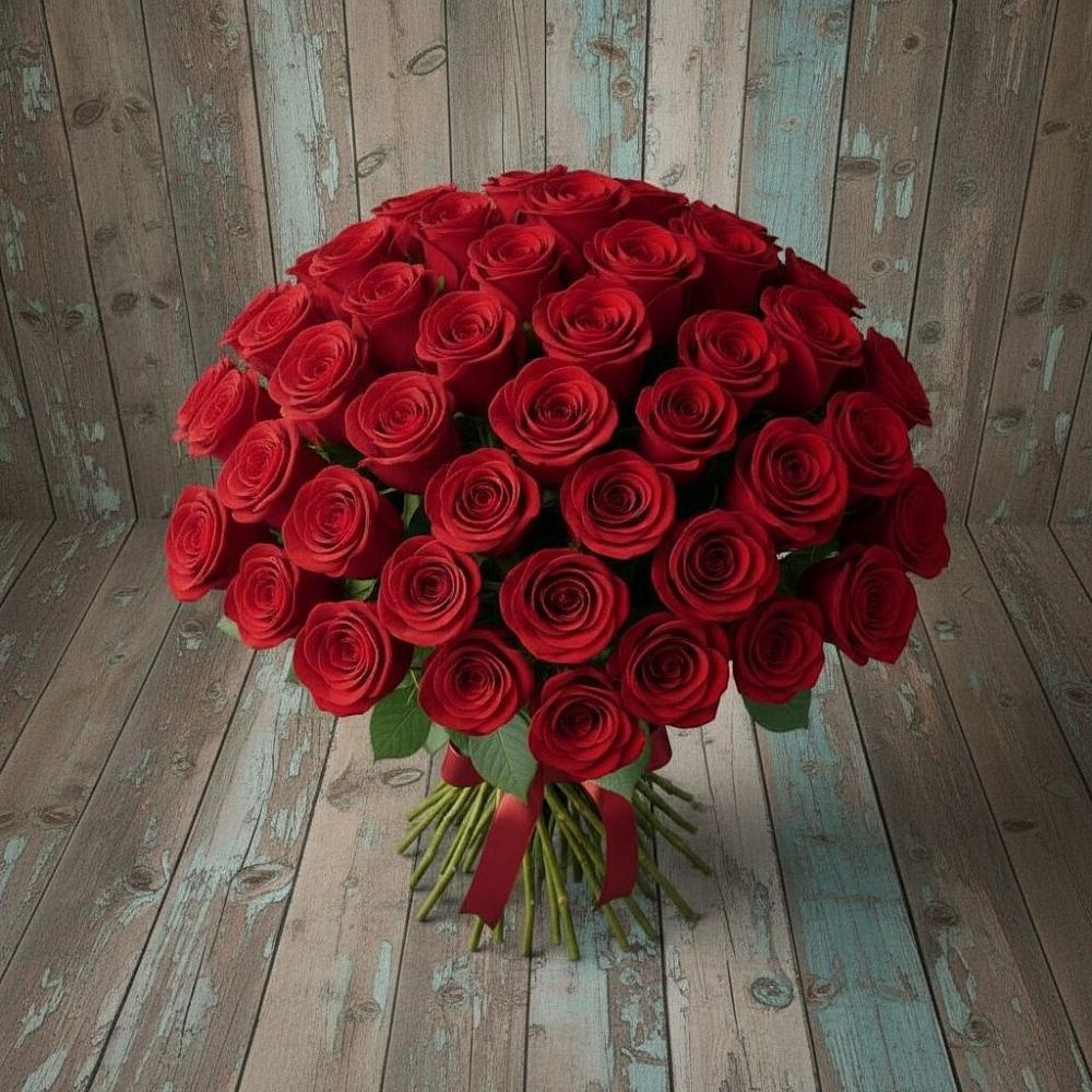 Букет 55 Красных роз Фридом в Шенкурске