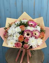 Букет цветов из:  Розы, Герберы и Хризантемы в Шенкурске
