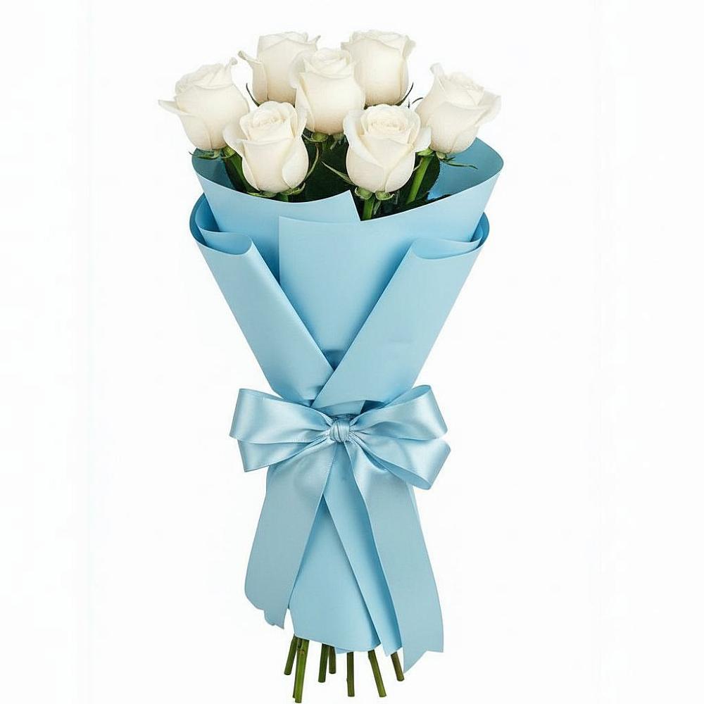 Букет 7 белых роз Проуд в Шенкурске