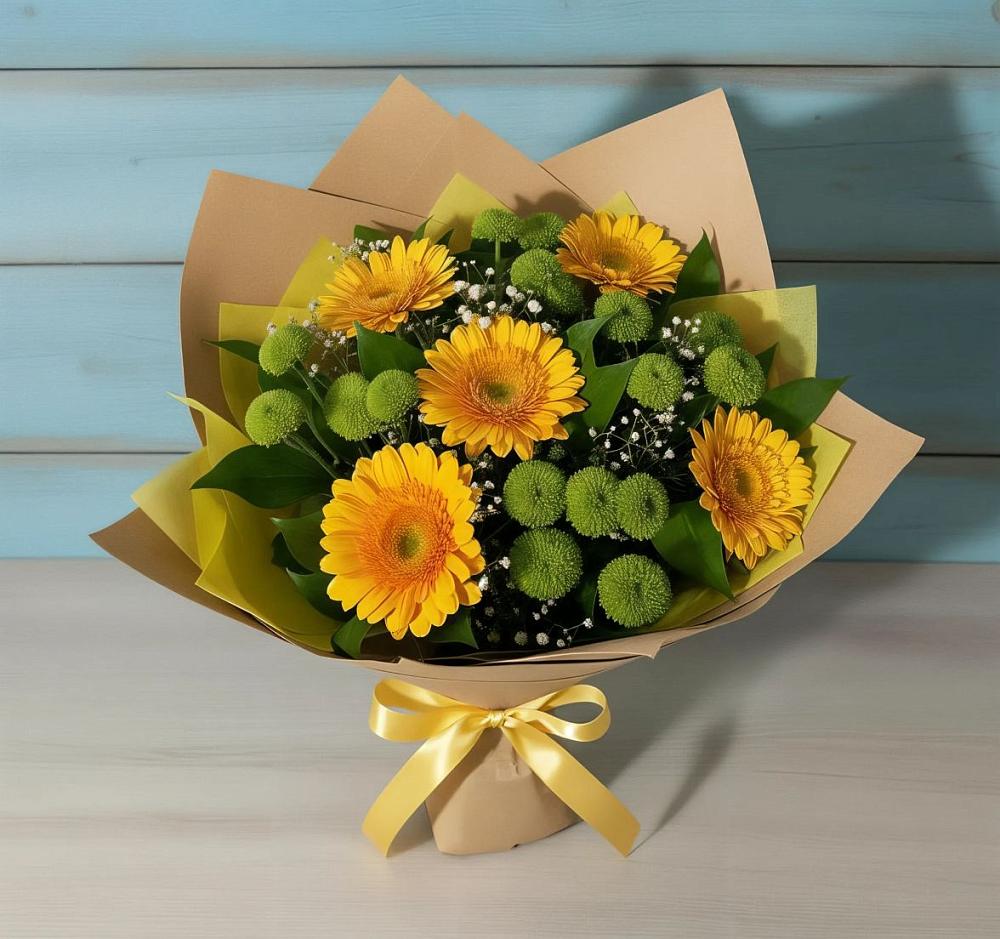Букет цветов из: Герберы и Хризантемы в Шенкурске