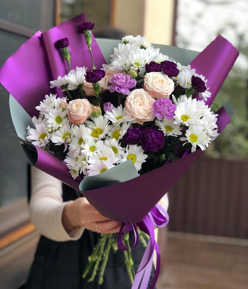 Букет цветов из: Хризантемы, Гвоздики и Розы в Шенкурске