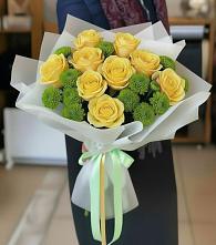 Букет цветов из:  Хризантемы и Розы #REPLACE_PRED# Шенкурске