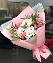 Букет цветов из:  Розы, Лизиантусы и Хризантемы в Шенкурске