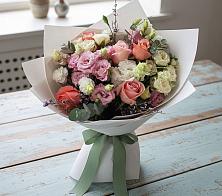 Букет цветов из:  Розы, Лизиантусы и Гвоздики в Шенкурске