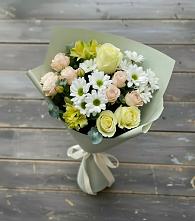 Букет цветов из:  Альстромерии, Розы и Хризантемы в Шенкурске